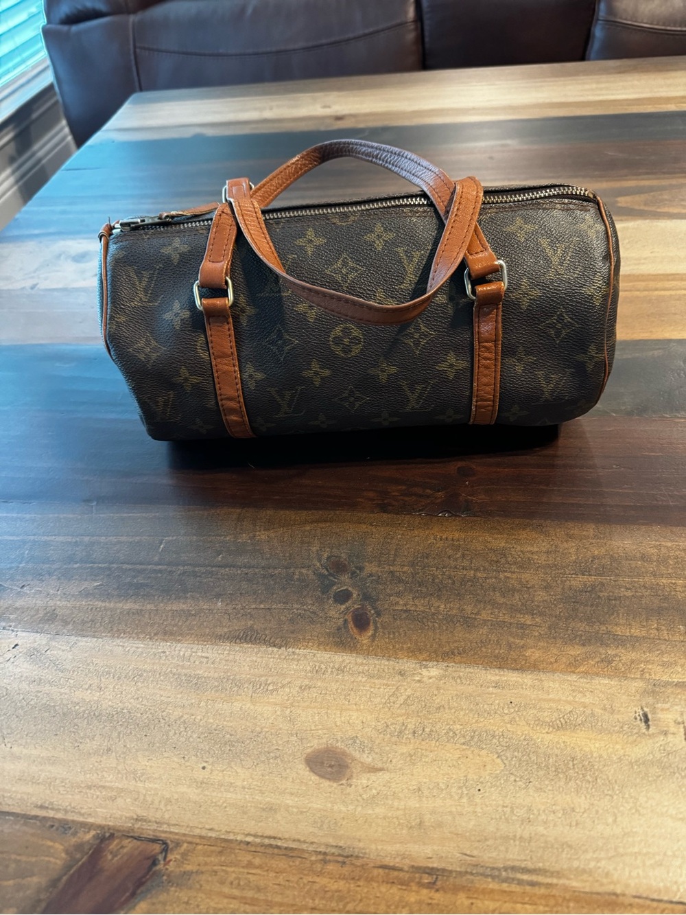 Louis Vuitton Brown Monogram Canvas Papillon Handbag Size 30 COA Included